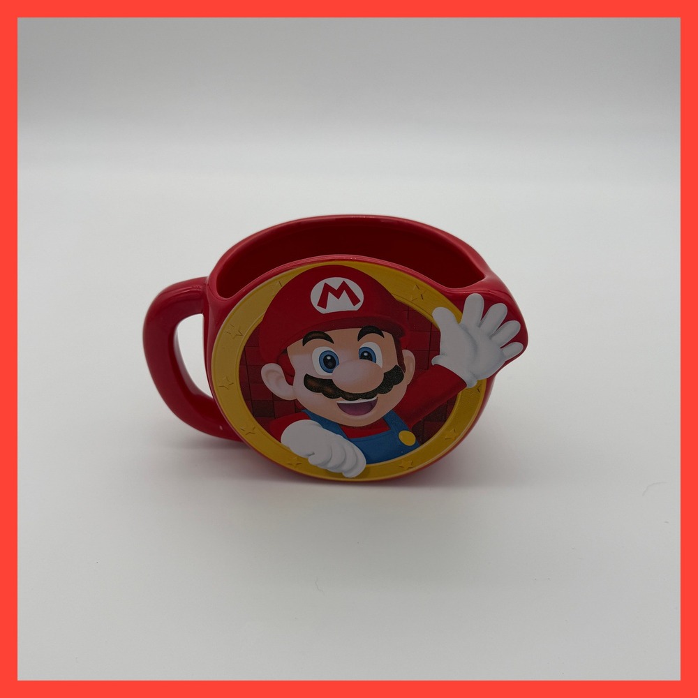 Nintendo Super Mario Bros Red Ceramic Sculpted Coffee Mug Cup Collectible